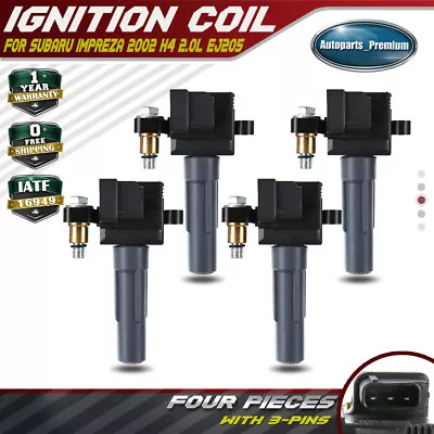 4x Ignition Coils Pack For Subaru Impreza 2002 H4 2.0L EJ205 Turbo Petrol • $54.69