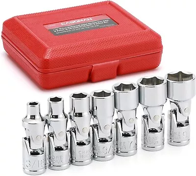 7pcs 1/4  Drive Universal Flex Socket Set Sae 3/16  To 9/16  6point Crv Swivel H • $29.99