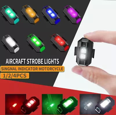 7 Colors LED Aircraft Warning Strobe Lights USB Chargeable Motorcycle Bike Drone • $8.69