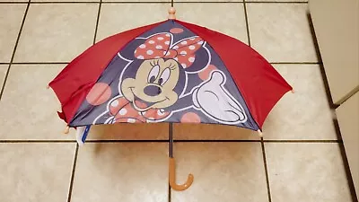 NWT Minnie Mouse Girl Umbrella Dark Pink Disney 21inch New • $7.95