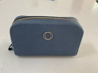 Sale “oroton” Metier Blue Leather Zip Around Cosmetic Bag  Med Size  Nwot. • $38