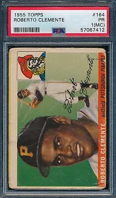 1955 Topps #164 Roberto Clemente PSA 1 MC HOF RC Pirates Baseball Rookie Card • $1099.99