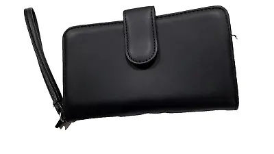 Mundi Wristlet Clutch Organizer BIG FAT WALLET RFID Safe Zip Around Black Bag • $18