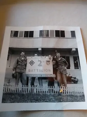 Vintage Military Photo 2nd Battalion Headquarters Infantry Regiment Men • $7.79