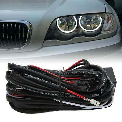 LED CCFL Angel Eyes Relay Wire Harness Fade On Off Function For E46 3 Series • $14.59