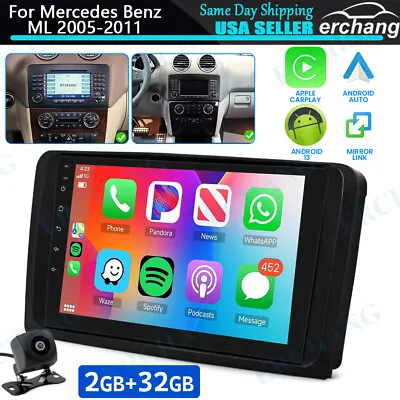 For Mercedes Benz ML/GL ML320 ML350 Android 13 Car GPS Radio Stereo CarPlay WIFI • $148.65