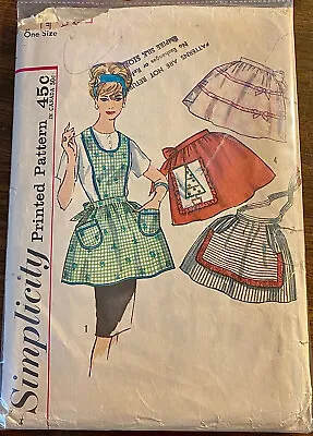 Vintage Simplicity Full Bib And Half Apron Pattern #4213 One Size • $4.99