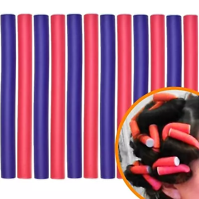 12 X Large Styling Bendy Twist Hair Hairdressing Rollers Foam Sponge Curlers • £5.98