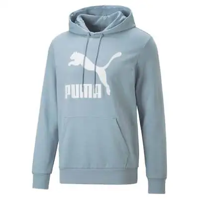 Puma Classics Logo Pullover Hoodie Mens Blue Casual Outerwear 53623879 • $18.75