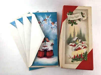 Lot Of 4 Vintage 1960s Christmas Greeting Cards & Envelopes Choir & Angels Boxed • $13.50