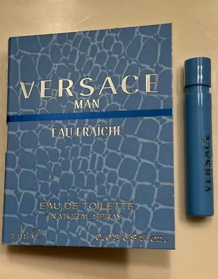 Versace Eau Fraiche Eau De Toilette For Men Carded Sample Spray 0.03 Oz / 1ml • $7.99