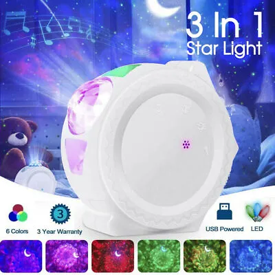 $16.42 • Buy 3In1 LED Galaxy Starry Night Light 3D Projector  Ocean Star Sky Party Lamp Gift