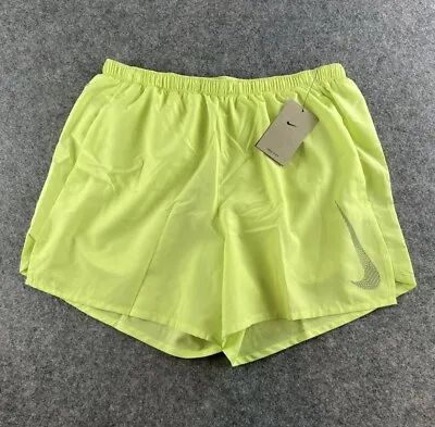 Nike Dri-Fit Lined Running Shorts Mens Size XL 5” Volt Green DR8760-736 $45 • $37.95