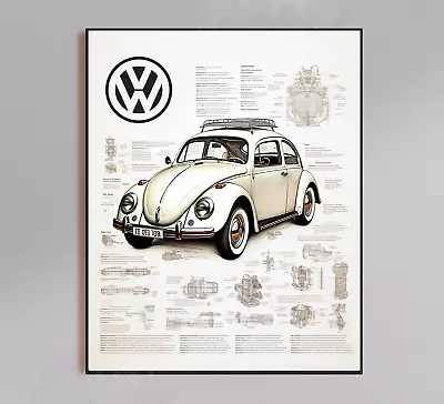 Volkswagen Beetle Poster- Volkswagen Beetle Patent Print Volkswagen Beetle Art • $15