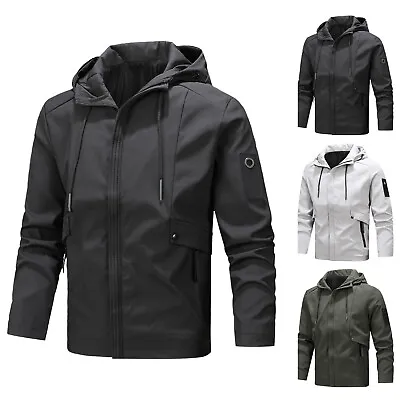 Mens Autumn /Winter Fashion Casual Windproof Zipper Hooded Windbreaker Jackets • $53.53