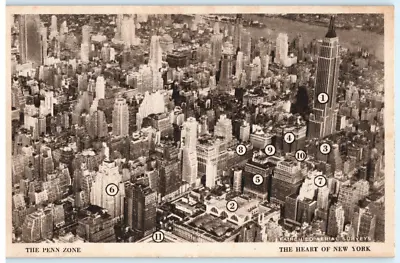 Vintage Postcard New York City Places Of Interest The Penn Zone 1940's • $15.99