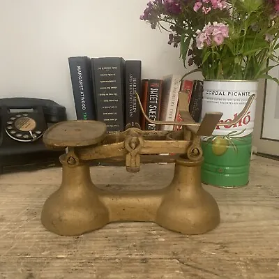 £9.99 • Buy Vintage Cast Iron Kitchen Weighing Scales - Gold 