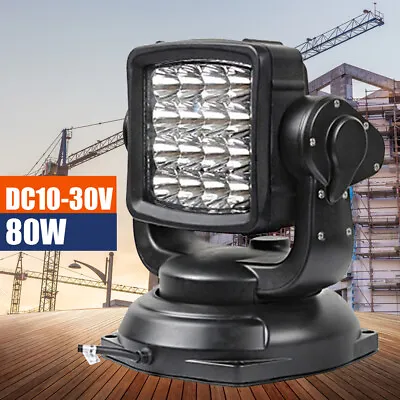 $270.75 • Buy LED Search Light Marine Boat Search Spot Light+Wireless Remote Control 80W USA
