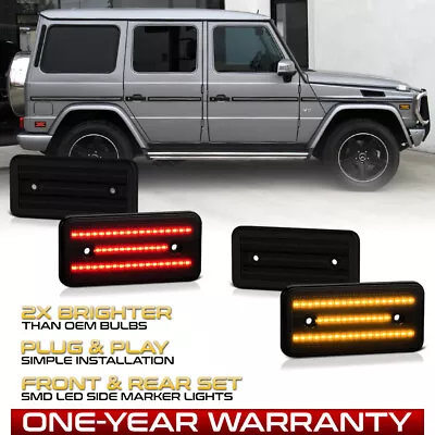 Fit Benz W463 G Wagon  DARK SMOKE  LED Strip Side Marker Light Bumper Lamp LH+RH • $47.73