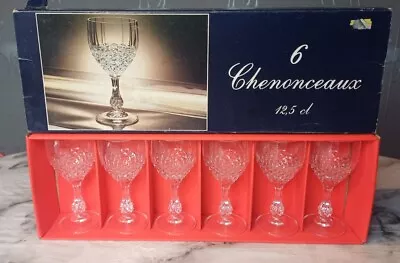 Cristal D'arques Genuine Lead Crystal SIX (6) Longchamp 25 Cl Wine Glasses • £14.99