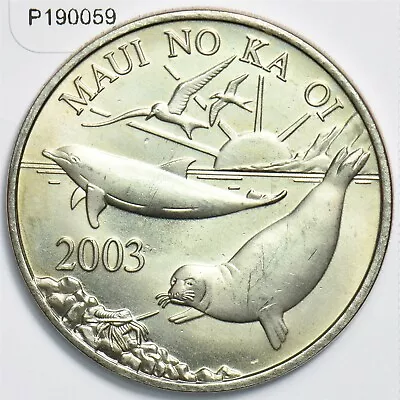 Hawaii 2003 Maui Hawaii Trade Dollar Token Dolphin Animal Seal P190059 Combine • $25.99