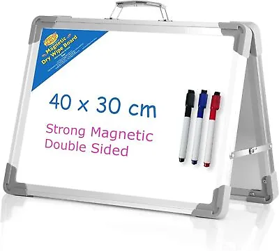 40 X 30 Dry Erase Folding White Board For Desk Magnetic • £35.39