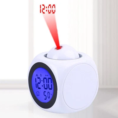 $18.03 • Buy Alarm Clock Time Projector LED Digital LCD Voice Timekeeping Mini E8J1