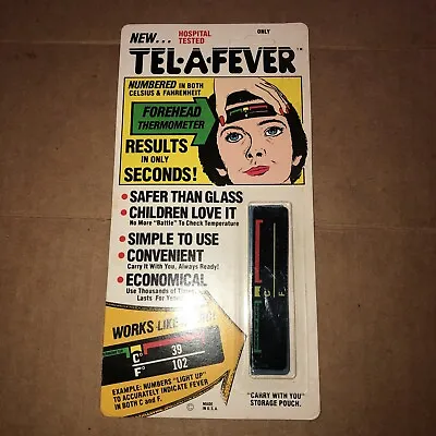 Vintage 1970s Tel-A-Fever Forehead Thermometer New Old Stock Mint In Sealed Pack • $3.99