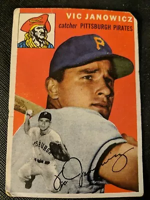 1954 Topps #16 Vic Janowicz Pirates Glue Damaged Back • $4.69