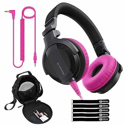Pioneer HDJ-CUE1 High Bass Mixing Wired DJ Headphones W Pink Ear Pads & Case • $115.40