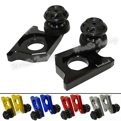 Rear Axle Block Adjuster Swingarm Spools Slider Kit For SUZUKI GSXR 600 750 1000 • $47.19