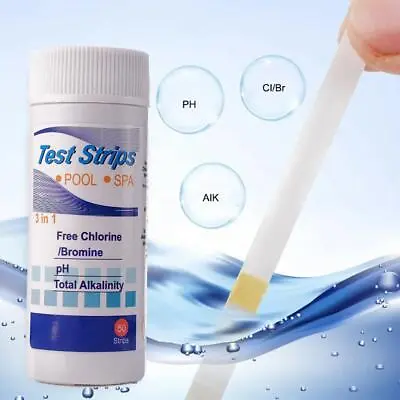 50 X Chlorine Dip Test Strips Hot Tub SPA SwimmingPool PH Tester Paper US • $2.01