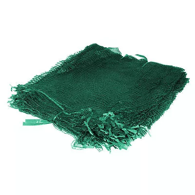 Green Net Sacks Raschel Bags With Drawstring Mesh Vegetables Logs Kindling Wood • £14.63