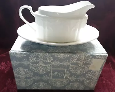 Mikasa HAMPTON BAYS Gravy Boat & Underplate - NEW In Box • $69.95