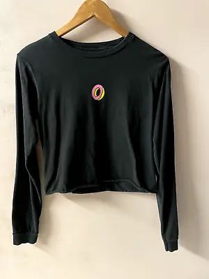 Odd Future Black Donut Cropped Long Sleeve Shirt Size S EUC • £13.06