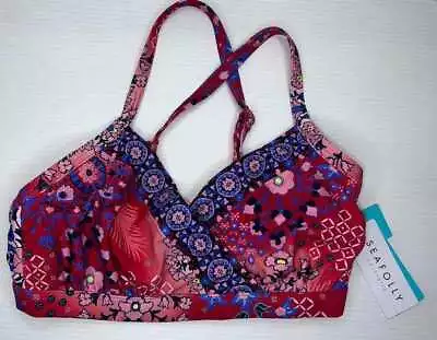 $49.95 • Buy New With Tags Seafolly Ladies Free Spirit Wrap Front Bralette Bikini Top