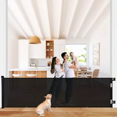 Safety Gate Baby Pet Dog Door Extra Wide Retractable Net Home Kitchen 1.4/1.8/3M • $51.88