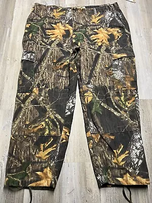 Mossy Oak Hunting Camo Pants Double Knee Mens Sz 42x30 Stealth Weave Break Leaf • $34.99