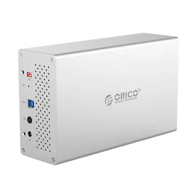 ORICO Dual USB 3.0 Hard Drive Raid Enclosure Aluminium 3.5  SATA III HDD Caddy • £87.75