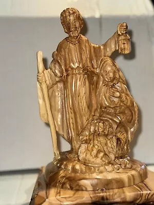 Unique Hand Made Holy Family Statue Made From Natural Olive Wood In The Holyland • $199.99