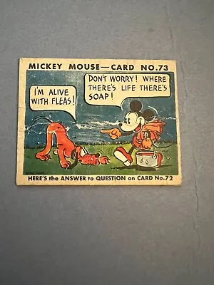 1935 Walt Disney Mickey Mouse Gum Card #73 Poor • $50