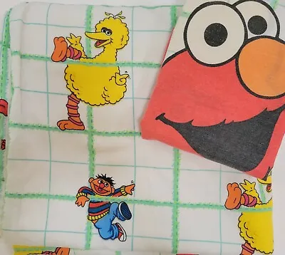 Vintage Sesame Street Duvet Cover & Pillowcase Big Bird Ernie Elmo Jim Henson • $25.75