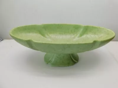 Vntg Haeger Pottery USA Lime Green Mottled Pedestal Oval Shape Planter-12 -3003 • $14