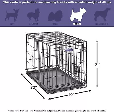 18  - 48  Pets Dog Crate Kennel Folding Metal Pet Dog Cage With Tray Pan Black • $70.45