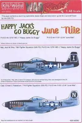 Kits World Decals 1/48 P-51D MUSTANG Happy Jack's Go Buggy & June Nite • $12.99