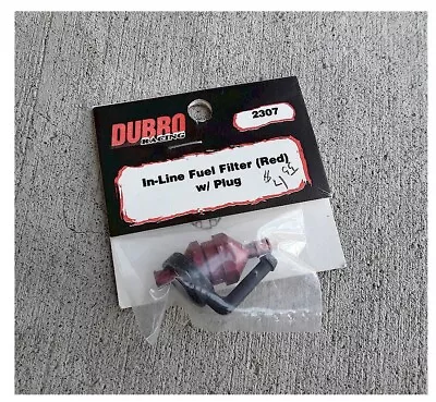 RC Car Truck DuBro 2307 In-Line Fuel Filter W/ Plug Red # DUBC2307 • $8.97