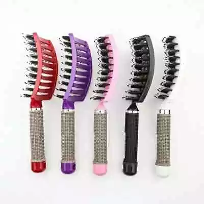 Magical Brush Detangle·Detangling Natural Boar Bristle Hair Brush Curved·Womens • £6.99