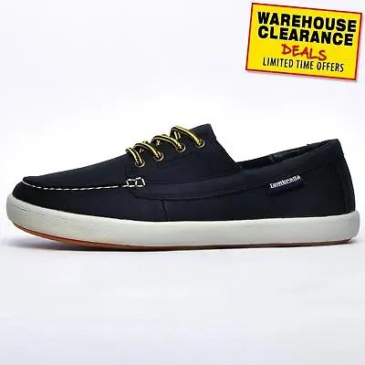 MEMORY FOAM - Lambretta Vulcan Boater Men's Casual Loafer Deck Boat Shoes Navy • £20.24