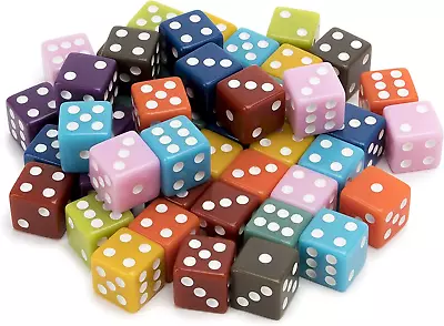 50-Pack Solid 6-Sided Game Dice10 Sets Of Vintage Colors 16Mm Dice For Board Gam • $15.39