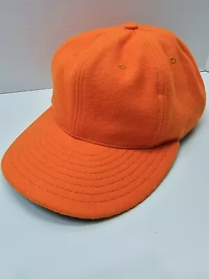 Vintage Flannels  Hat Cap Blaze Orange Hunting Made In USA Size 7 5/8 • $13.99